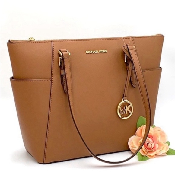 MICHAEL KORS CHARLOTTE LARGE TOP ZIP TOTE BAG LUGGAGE - Picture 2 of 11